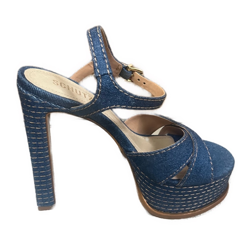 SCHUTZ Denim Platform Heels